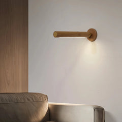 Aplique de pared de madera LED cilíndrico giratorio, recargable y regulable