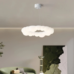Lámpara colgante nube moderna LED regulable blanca para dormitorio