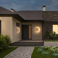 Aplique de pared exterior moderno con diseño circular LED IP65