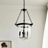 Lámpara colgante industrial de vidrio con 3 luces tipo vela para comedor