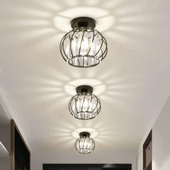 Lámpara de techo para pasillo de cristal tipo farol moderna LED