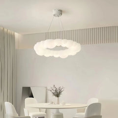 Lámpara colgante nube moderna LED regulable blanca para dormitorio