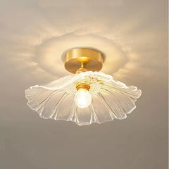 Lámpara de techo con flor LED de vidrio para pasillo moderno