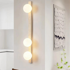 Aplique de pared de travertino largo con LED para salón moderno
