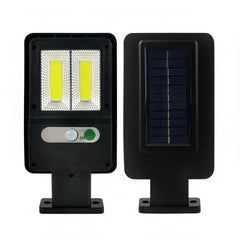 Foco solar moderno negro con sensor de movimiento LED IP65 para exterior