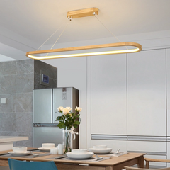 Lámpara Colgante LED de Madera Nórdica para Comedor