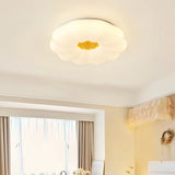 Lámpara de techo flores LED regulable blanca para dormitorio moderno