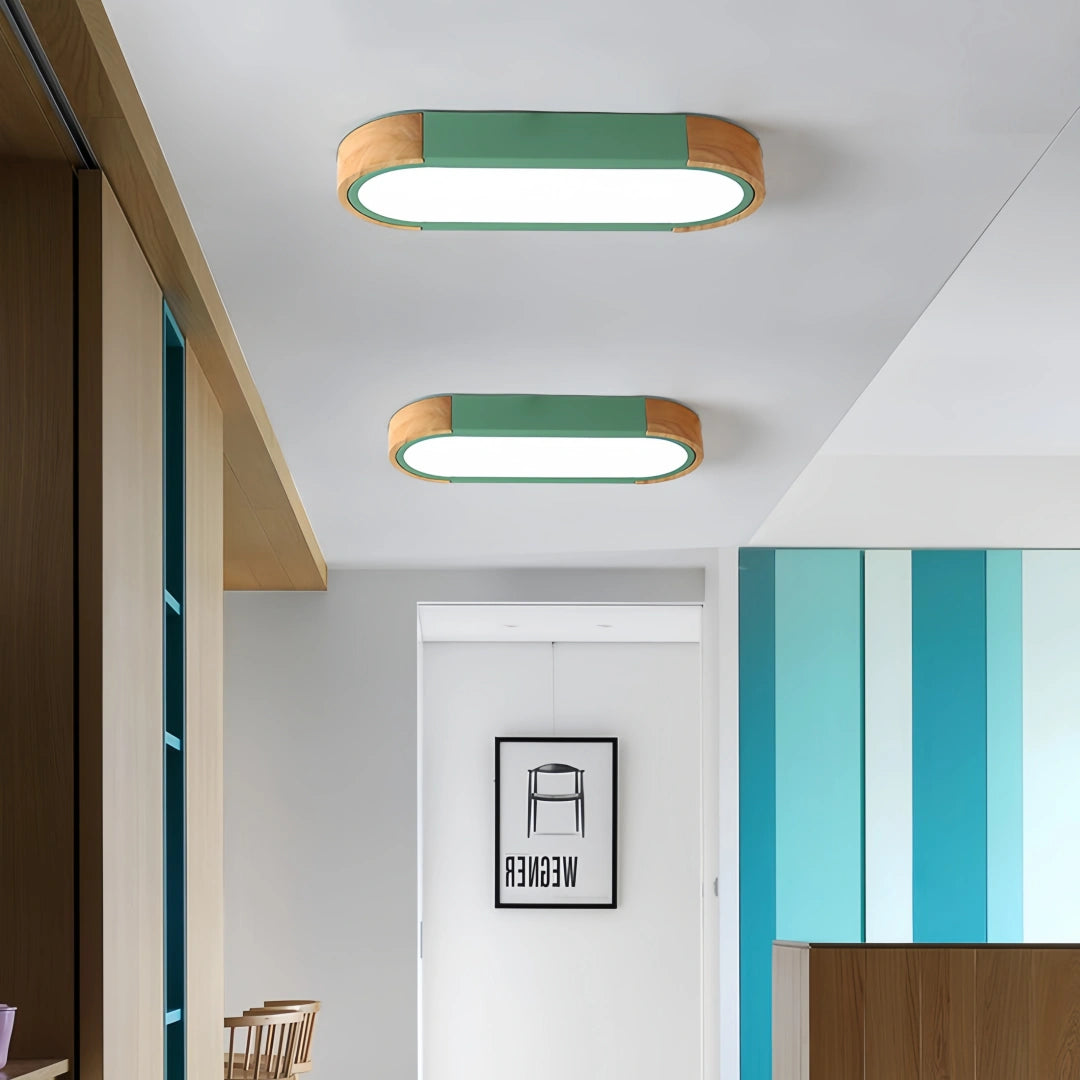 Lámpara de techo para pasillo LED regulable ovalada estilo nórdico