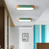 Lámpara de techo para pasillo nórdica ovalada con LED en tonos Macaron
