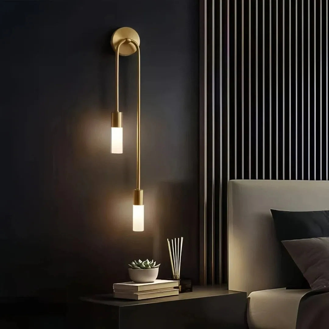 Aplique de pared moderno led regulable de metal para mesita de noche