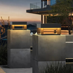 Sobremuro solar exterior rectangular LED IP65 negro para jardín