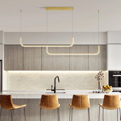 Lámpara Colgante Lineal LED de Diseño Minimalista con Altura Ajustable para Comedor