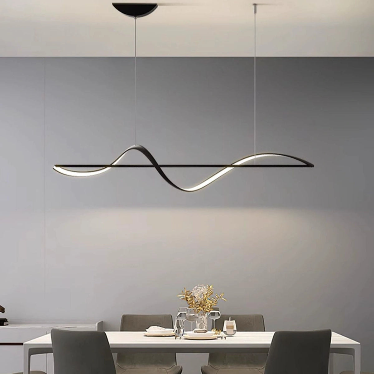 Lámpara Colgante LED Moderna con Diseño Onda para Comedor