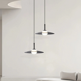 Lámpara colgante de cristal moderna LED regulable ahumada en forma de disco