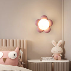 Aplique Pared Flor Rosa Moderno para Mesita de Noche
