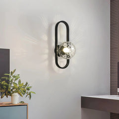 Aplique ovalado moderno LED con pantalla esférica de vidrio para salón