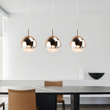 Lámpara colgante con globo de vidrio electrochapado LED para comedor