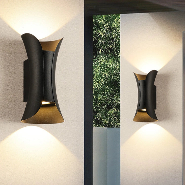 Aplique LED Exterior Bidireccional Moderno Curvo Impermeable Anticorrosión