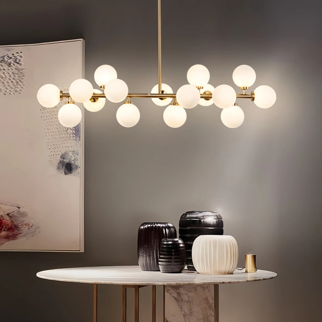 Lámpara colgante con bolas de vidrio LED moderna para comedor