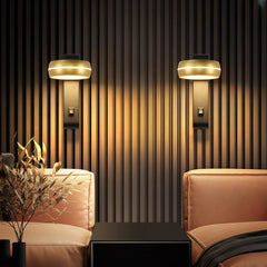 Aplique de pared de diseño moderno LED giratorio para mesita de noche