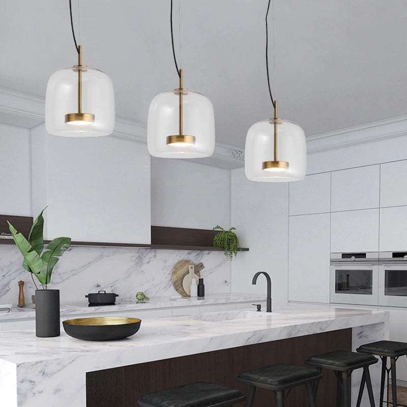 Lámpara Colgante Regulable de Vidrio Moderna para Comedor