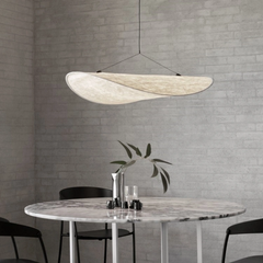 Lampara Colgante Seda LED Estilo Wabi Sabi para Comedor