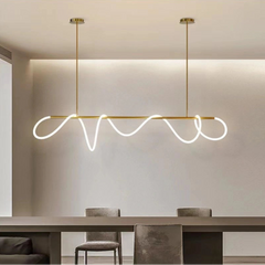 Lámpara Colgante Lineal LED para Comedor Estilo Minimalista y Creativo