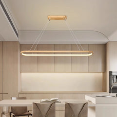 Lámpara Colgante LED de Madera Nórdica para Comedor