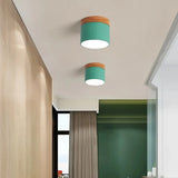 Foco de superficie nórdico LED cilíndrico color Macaron para pasillo