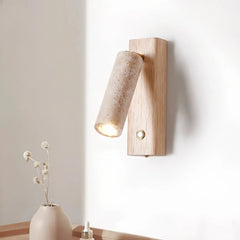 Aplique de pared de travertino cilíndrico moderno tipo foco