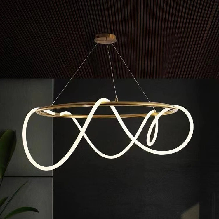 Lámpara Colgante LED con Diseño de Aro Creativo Minimalista para Comedor