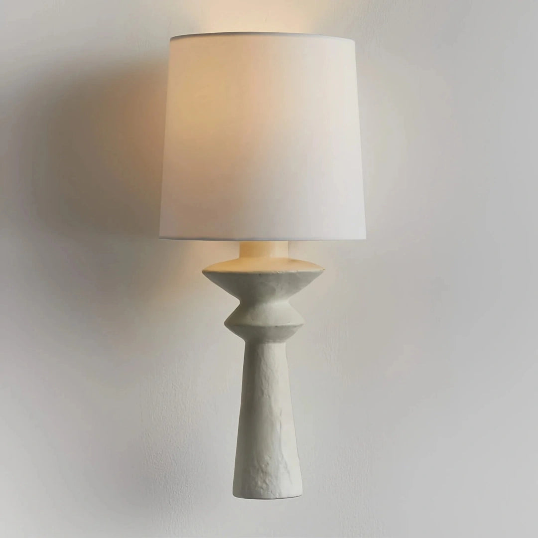 Aplique de pared de tela y resina LED nórdico para salón