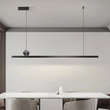 Lámpara colgante lineal LED de metal regulable para comedor minimalista