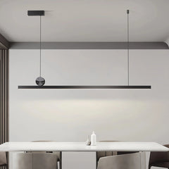 Lámpara colgante lineal LED de metal regulable para comedor minimalista