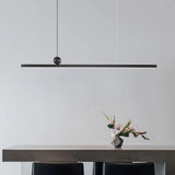 Lámpara colgante lineal LED de metal regulable para comedor minimalista
