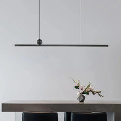 Lámpara colgante lineal LED de metal regulable para comedor minimalista