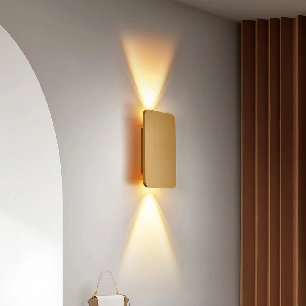 Aplique de pared bidireccional LED rectangular moderno para salón