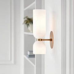 Aplique de pared de vidrio LED de doble cabeza moderno para dormitorio