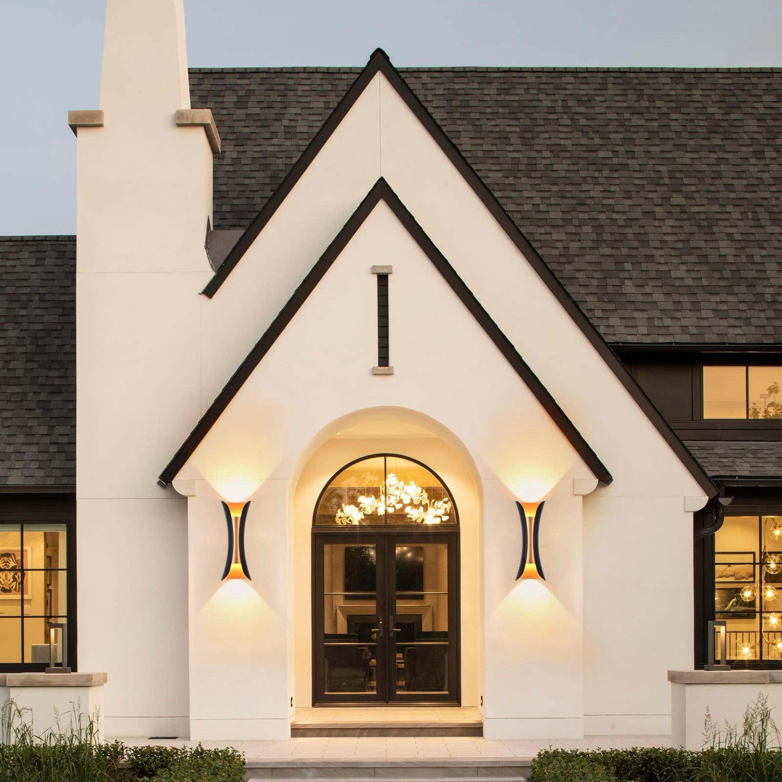 Aplique LED Exterior Bidireccional Moderno Curvo Impermeable Anticorrosión