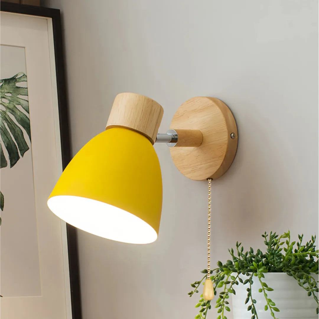 Aplique de lectura LED orientable en tonos macaron para mesita de noche
