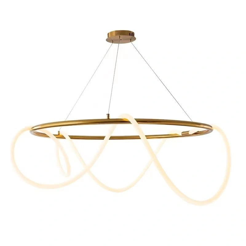 Lámpara Colgante LED con Diseño de Aro Creativo Minimalista para Comedor