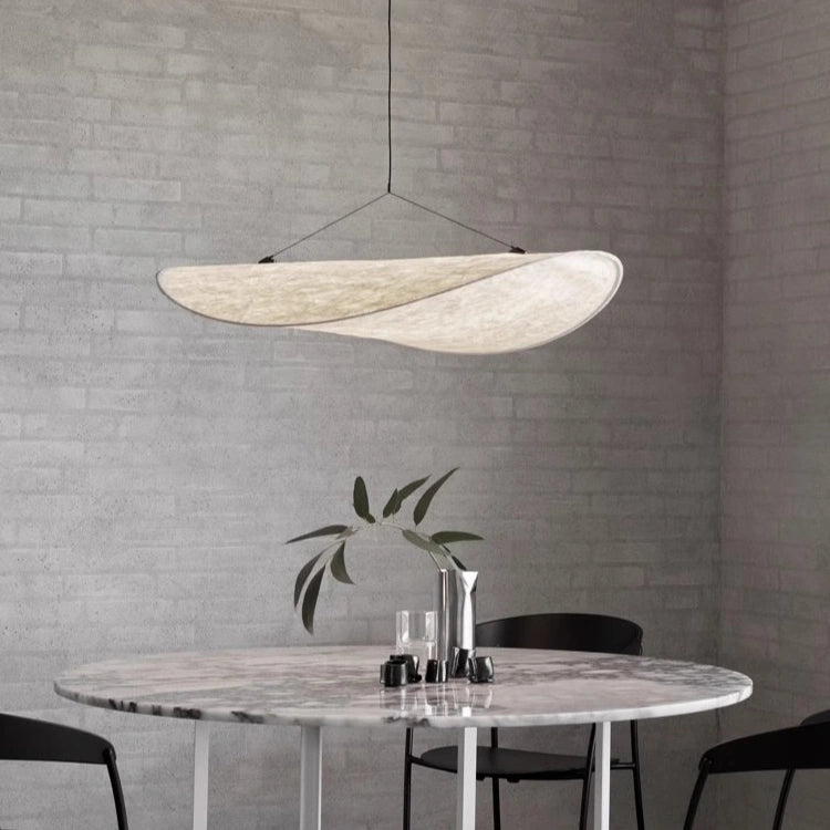 Lampara Colgante Seda LED Estilo Wabi Sabi para Comedor