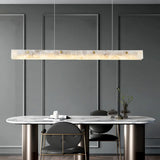Lámpara colgante de mármol moderna y alargada con LED regulable para comedor