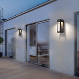 Aplique rectangular exterior LED IP65 moderno de metal negro
