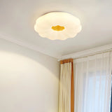 Lámpara de techo flores LED regulable blanca para dormitorio moderno