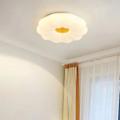 Lámpara de techo flores LED regulable blanca para dormitorio moderno