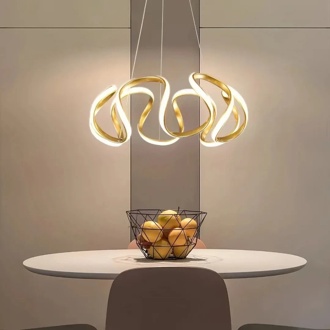 Lámparas colgantes de diseño irregular moderno de metal con LED regulable comedor