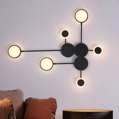 Apliques de Pared Diseño Moderno Metal Negro 6 Luces LED Salón