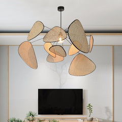 Lámpara Colgante de Mimbre Estilo Wabi Sabi Hecha a Mano