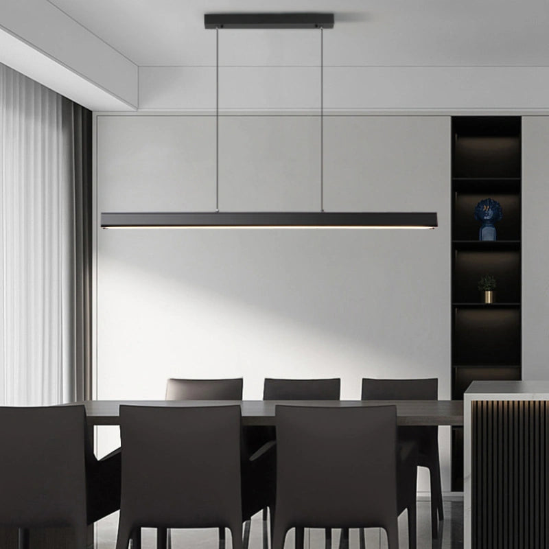 Lámpara Colgante LED Lineal Minimalista Ajustable en Altura para Comedor Moderno